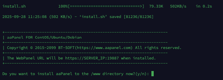 Cara Install aaPanel di VPS