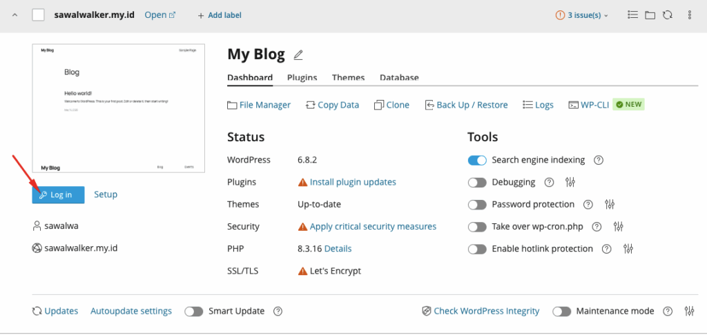 cara install wordpress di cpanel