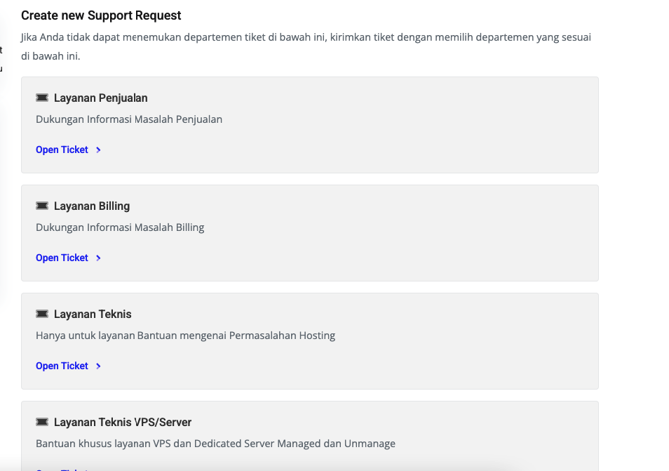 Cara Open Ticket di WarnaHost