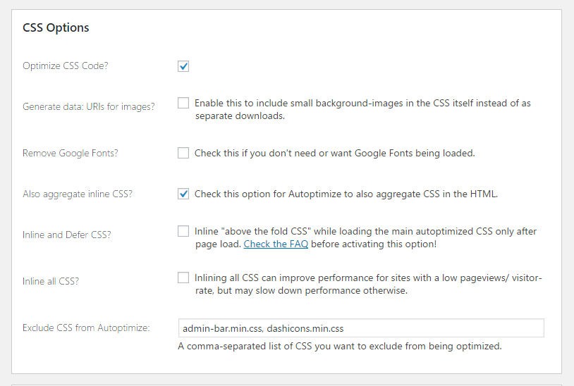 Optimize css 1 Cara Seting Plugins WordPress Autoptimize