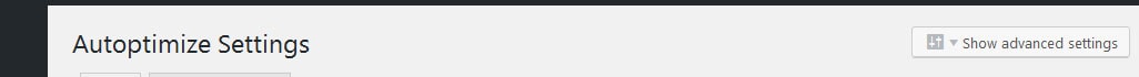 autoptimize show advanced settings